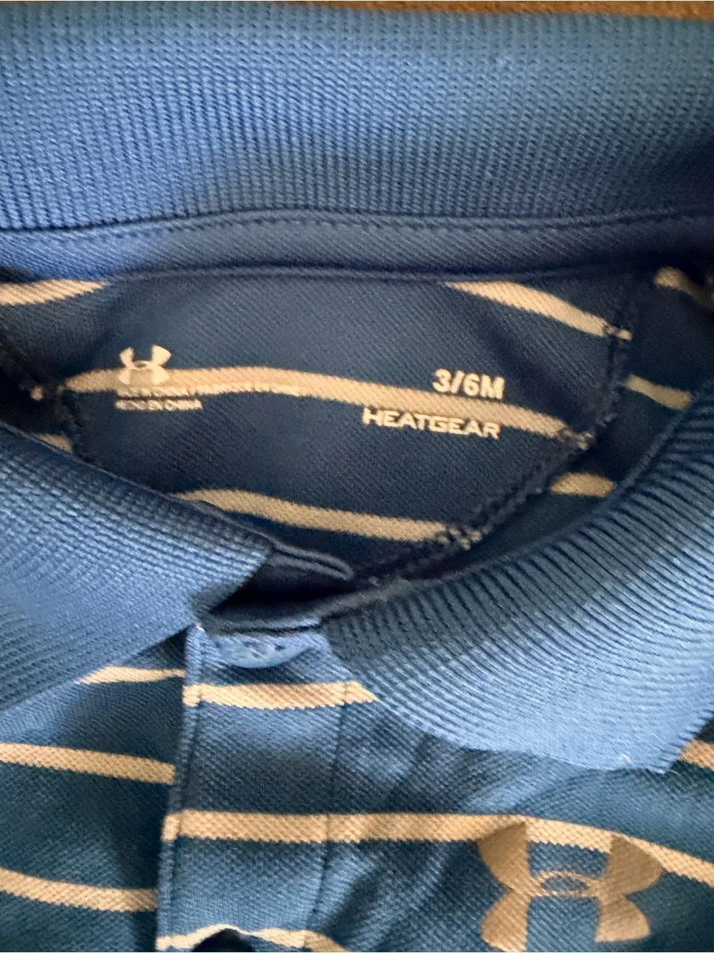 Under Armour Blue and White Striped Polo Onesie for Kids